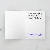 Ham Radio Verjaardag Kaart Vrouw Remote Island (Binnen)