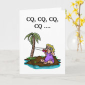 Ham Radio Verjaardag Kaart Vrouw Remote Island (Gele Bloem)