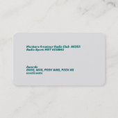 Ham Radio Visitekaartje (Achterkant)