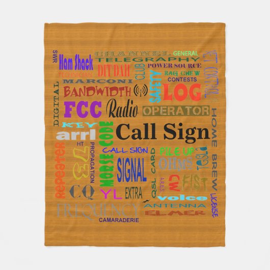 Ham Radio Word Collage Fleece Blanket Deken (Voorkant)