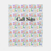Ham Radio Word Collage Fleece Blanket past het aan (Voorkant)