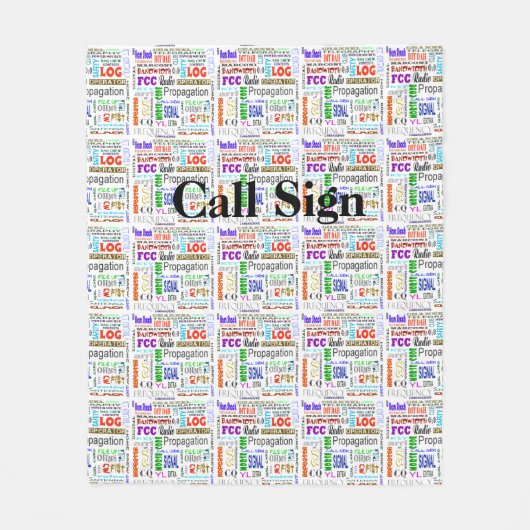 Ham Radio Word Collage Fleece Blanket past het aan (Voorkant)