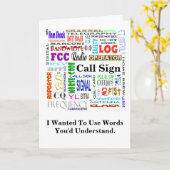 Ham Radio Word Collage Kaart Pas het aan! (Gele Bloem)