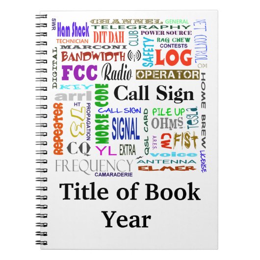 Ham Radio Word Collage-laptop past het aan! Notitieboek (Voorkant)