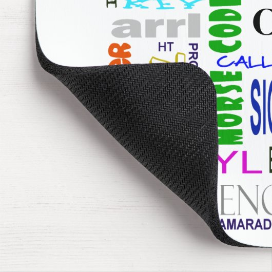 Ham Radio Word Collage Mousepad past het aan! Muismat (Hoek)