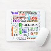 Ham Radio Word Collage Mousepad past het aan! Muismat (Met muis)