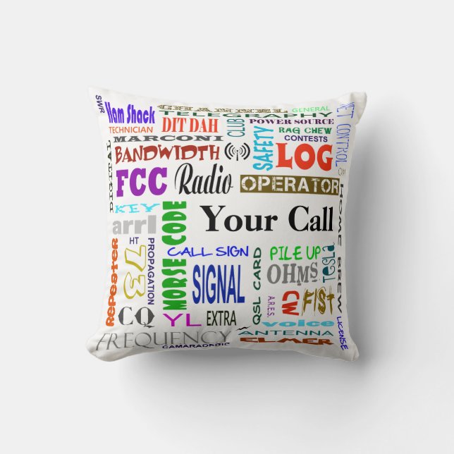 Ham Radio Word Collage    PillowCustomize it! Kussen (Voorkant)