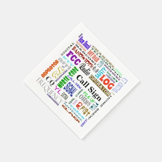 Ham Radio Word Collage servetten Pas het aan! (Hoek)