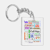 Ham Radio Word Collage Sleutelhanger past het aan! (Voorkant Links)