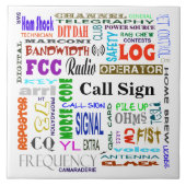 Ham Radio Word Collage Tile past het aan! Tegeltje (Voorkant)