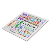 Ham Radio Word Collage Tile past het aan! Tegeltje (Zijkant)