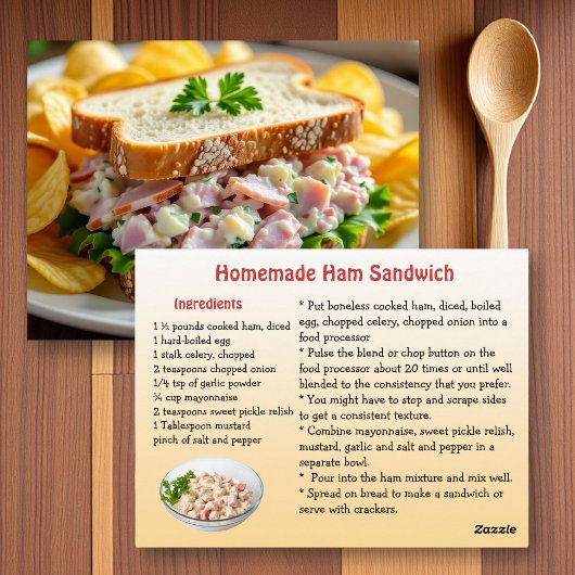 Ham Salad Recipe Card Briefkaart