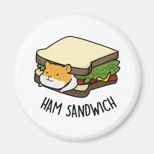 Ham Sandwich Cute Hamster Pun Magneet
