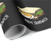 Ham Sandwich Funny Hamster Pun Dark BG Cadeaupapier (Rol Hoek)