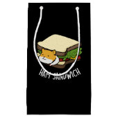 Ham Sandwich Funny Hamster Pun Dark BG Klein Cadeauzakje (Voorkant)
