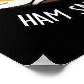 Ham Sandwich Funny Hamster Pun Dark BG Poster (Hoek)