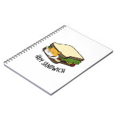 Ham Sandwich Funny Hamster Pun Notitieboek (Linkerzijde)