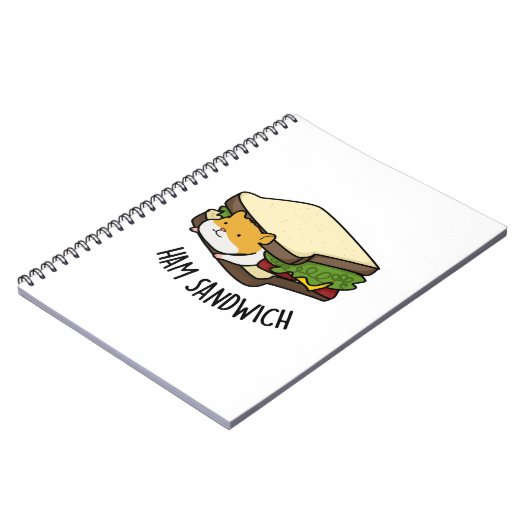 Ham Sandwich Funny Hamster Pun Notitieboek (Linkerzijde)