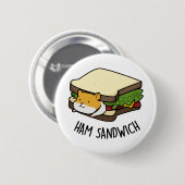 Ham Sandwich Funny Hamster Pun Ronde Button 5,7 Cm (Voorkant /achterkant)