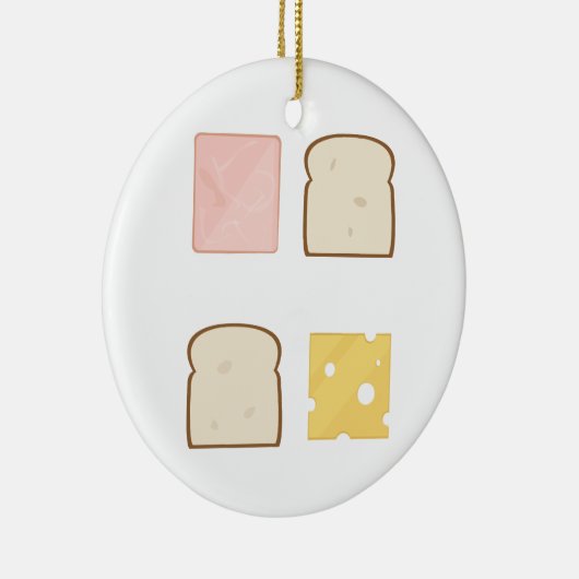 Ham Sandwich Keramisch Ornament (Rechts)
