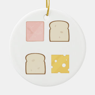 Ham Sandwich Keramisch Ornament