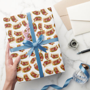 Ham sandwich patroon cadeaupapier