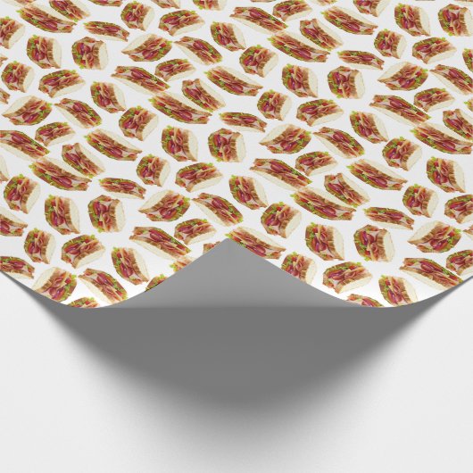 Ham sandwich patroon cadeaupapier (Hoek)