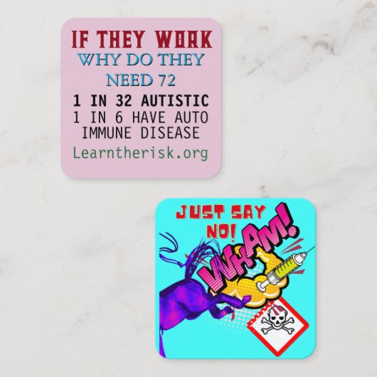 Ham SAY NO Vierkante Visitekaartje (Voorkant / Achterkant)