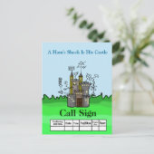 Ham Shack Castle Ham Radio QSL-kaart past het aan! Briefkaart (Staand voorkant)