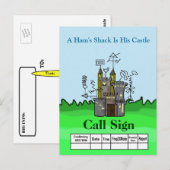 Ham Shack Castle Ham Radio QSL-kaart past het aan! Briefkaart (Voorkant / Achterkant)