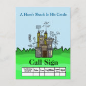 Ham Shack Castle Ham Radio QSL-kaart past het aan! Briefkaart (Voorkant)