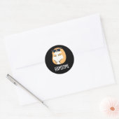 Ham-some Funny Handsome Hamster Pun Ronde Sticker (Envelop)