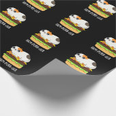 Ham-Spint-Ger Funny Cat Hamburger Pun Dark BG Cadeaupapier (Hoek)