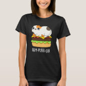 Ham-Spint-Ger Funny Cat Hamburger Pun Dark BG T-shirt (Voorkant)