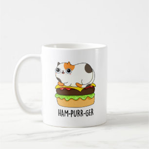Ham-Spint-Ger Funny Cat Hamburger Pun Koffiemok