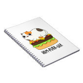 Ham-Spint-Ger Funny Cat Hamburger Pun Notitieboek (Rechterzijde)