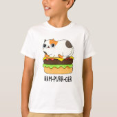 Ham-Spint-Ger Funny Cat Hamburger Pun T-shirt (Voorkant)