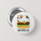 Ham-Spint-Ger Funny Kitty Cat Hamburger Pun Ronde Button 5,7 Cm (Voorkant /achterkant)