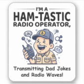 Ham-tastische radio-operator die papa grappen uitz sticker (Voorkant)