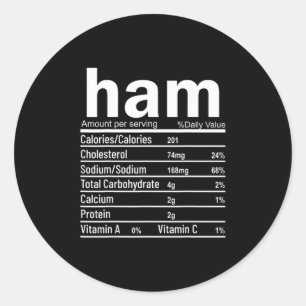 Ham Voedingsfeiten Grappige Thanksgiving Kerst F Ronde Sticker