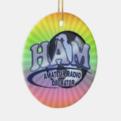 HAM WORLD LOGO Amateur Radio Keramisch Ornament (Rechts)