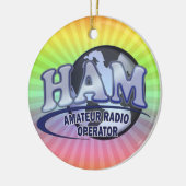 HAM WORLD LOGO Amateur Radio Keramisch Ornament (Links)