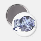 HAM WORLD LOGO Amateur Radio Magneet (Voorkant / Achterkant)