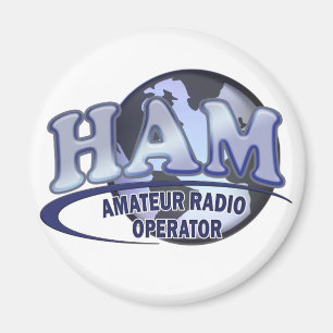 HAM WORLD LOGO Amateur Radio Magneet