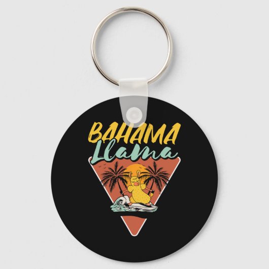Hama Llama Grappige Llama Surfer Surfen Surfplank  Sleutelhanger (Voorkant)