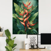 Hamakua Heliconia-Poster Poster (Thuiskantoor)