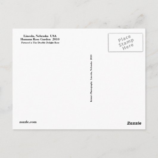 Hamann Roos Garden Double Delight Roos #190n 019 Briefkaart (Achterkant)