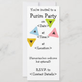 Hamantaschen Clowns Purim Party Invitation Kaart (Achterkant)