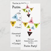 Hamantaschen Clowns Purim Party Invitation Kaart (Voorkant / Achterkant)