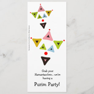Hamantaschen Clowns Purim Party Invitation Kaart